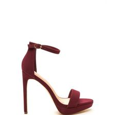 Incaltaminte Femei CheapChic Socialite Life Strappy Platform Heels Wine