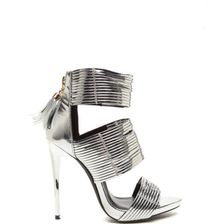Incaltaminte Femei CheapChic Dusk To Dawn Strappy Metallic Heels Silver