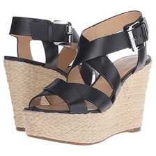 Incaltaminte Femei Michael Kors Celia Mid Wedge Black Vachetta