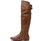 Incaltaminte Femei CheapChic Ride On Faux Leather Buckled Boots Chestnut