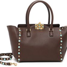 Valentino Garavani Small Rockstud Rolling Bag CACAO