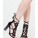 Incaltaminte Femei CheapChic Wild Landscape Caged Chunky Heels Black