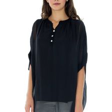 Bluza neagra cu nasturi in contrast, Roh