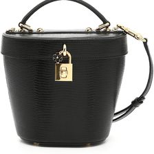 Dolce & Gabbana Iguana Print Leather Travel Bag NERO