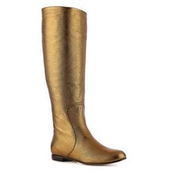 Incaltaminte Femei Giuseppe Zanotti Metallic Leather Round Toe Boot Gold