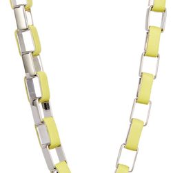 Diane von Furstenberg Gabby Leather Wrapped Link Necklace CITRINE