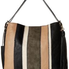 Steve Madden Btoby Stripe Long Shoulder Black/Taupe/Grey/Bone
