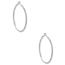 Bijuterii Femei GUESS Silver-Tone Rhinestone Hoop Earrings silver