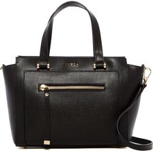 Furla Ginerva Medium Leather Satchel ONYX