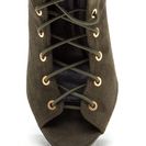 Incaltaminte Femei CheapChic Step Out Faux Suede Lace-up Chunky Heels Olive