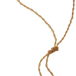 Natasha Accessories Long Tassel Knotted Necklace GOLD