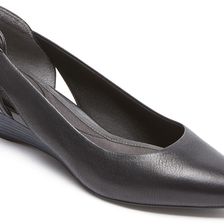 Rockport Total Motion Annett Cutout Pump Black Goat/Diamond Snake