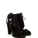 Incaltaminte Femei CheapChic Strong Angles Faux Suede Chunky Heels Black