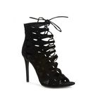 Incaltaminte Femei Forever21 Caged Faux Suede Heels Black