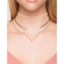 Bijuterii Femei CheapChic Geometric Light 3pc Choker Set White Ptrn
