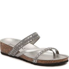 Incaltaminte Femei Italian Shoemakers Yani Wedge Sandal Silver Metallic