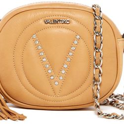 Valentino By Mario Valentino Nina Leather Crossbody ALMOND