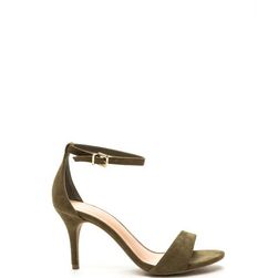 Incaltaminte Femei CheapChic It Girl Classic Faux Suede Heels Olive