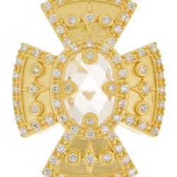 Bijuterii Femei Freida Rothman 14K Gold Plated Sterling Silver CZ Maltese Cocktail Ring - Size 5 GOLD