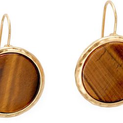 Ralph Lauren Tiger's-Eye Earrings Brown/Gold