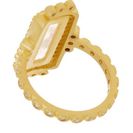 Bijuterii Femei Freida Rothman 14K Gold Plated Sterling Silver CZ Rose Quartz Bar Ring - Size 5 GOLD