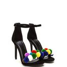 Incaltaminte Femei CheapChic Drop A Pom-pom Faux Nubuck Heels Black