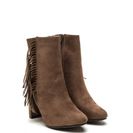 Incaltaminte Femei CheapChic Fringe-off Chunky Faux Suede Booties Taupe