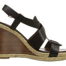 Incaltaminte Femei Cole Haan Breecey Wedge Black LeatherDarkNatural JuteDark Brown Stacked