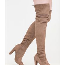 Incaltaminte Femei CheapChic Drawstring Me Along Over-the-knee Boots Taupe