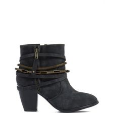 Incaltaminte Femei CheapChic Mixed Chains Faux Leather Booties Black