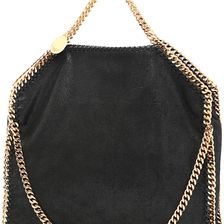 Stella McCartney Shaggy Deer Falabella Fold Over Tote Bag BLACK