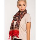 Accesorii Femei CheapChic Paisley Tassel Accent Boho Square Scarf Red Prt