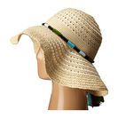 Accesorii Femei Betsey Johnson Floppy Straw Hat with Pom Pom Tassels Turquoise