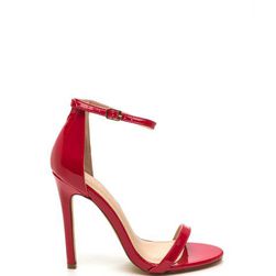 Incaltaminte Femei CheapChic Skinny Feels Strappy Faux Patent Heels Red