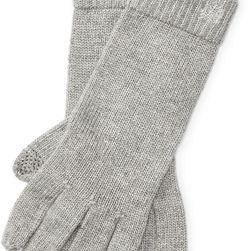 Ralph Lauren Monogram Touch Screen Gloves Fawn Grey/ Heather