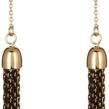 14th & Union Tassel Linear Drop Earrings BLACK-GOLD