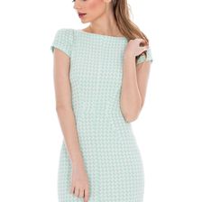 Rochie bodycon verde cu alb, Roh