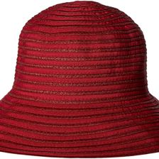 San Diego Hat Company RBM5557 Ribbon Sun Hat with Braided Fauxe Suede Snap Closure Jester Red