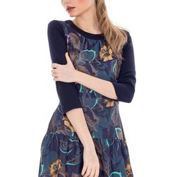 Rochie imprimata, cu maneca 3/4, Roh