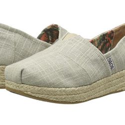 Incaltaminte Femei SKECHERS Metallic Linen Wedge Espadrille Taupe