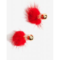 Bijuterii Femei CheapChic Ball Beaded Pom Pom Illusion Earring Red