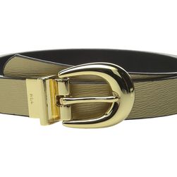 Ralph Lauren Classics 1" Saffiano/Smooth Reversible Gold Rush/Black