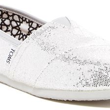 TOMS Glitter Classic Slip-On Shoe SILVER