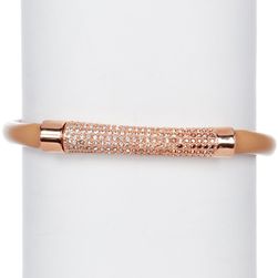 Fossil Pave Crystal Leather Cord Bracelet ROSE GOLD