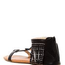 Incaltaminte Femei Nature Breeze Celine Fringe Sandal BLACK PU