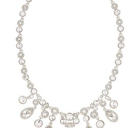 Givenchy Crystal Accented Drama Necklace RHODIUM