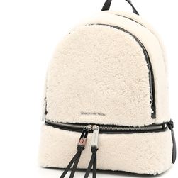 Michael Kors Shearling Small Rhea Backpack NAT/BLK