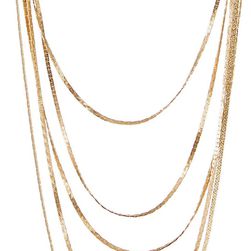 Natasha Accessories 5 Strand Flat Chain Necklace NO COLOR