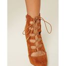 Incaltaminte Femei Forever21 Lace-Up Faux Suede Booties Chestnut