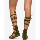 Incaltaminte Femei CheapChic Rita-72 Criss Cross Gladiator Olive